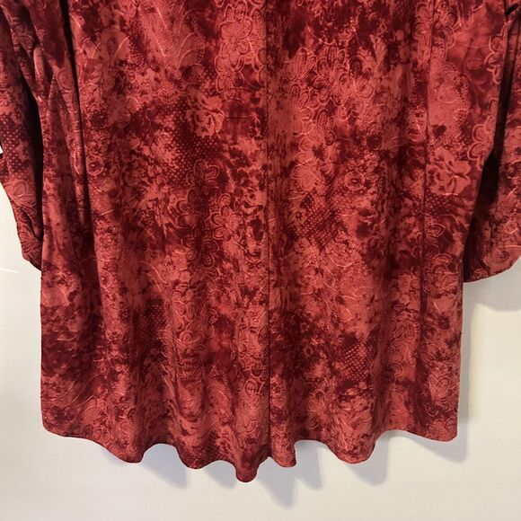 Studio Works Top Womens 3X Red dark Floral artsy grunge romantic office boho - Picture 12 of 12